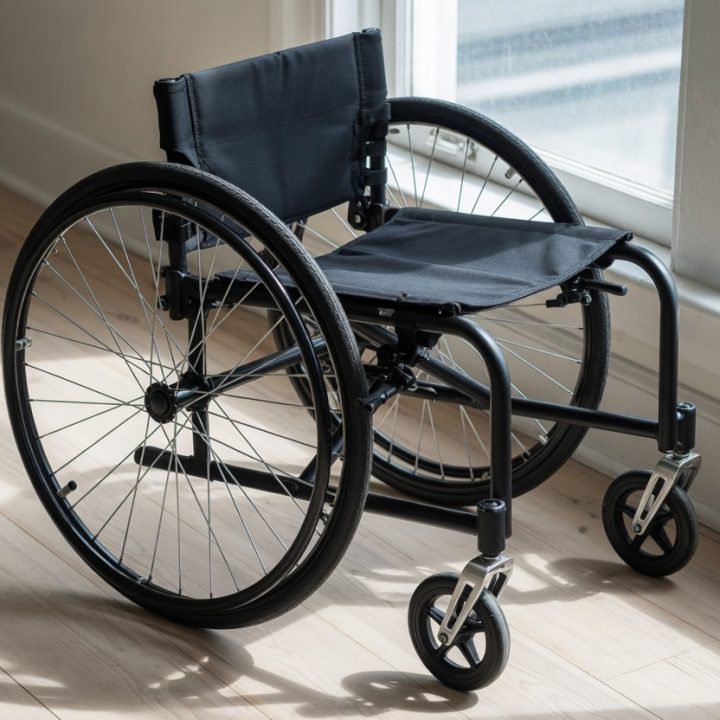 Photograph of this type of wheelchair. Your configured chair may differ.