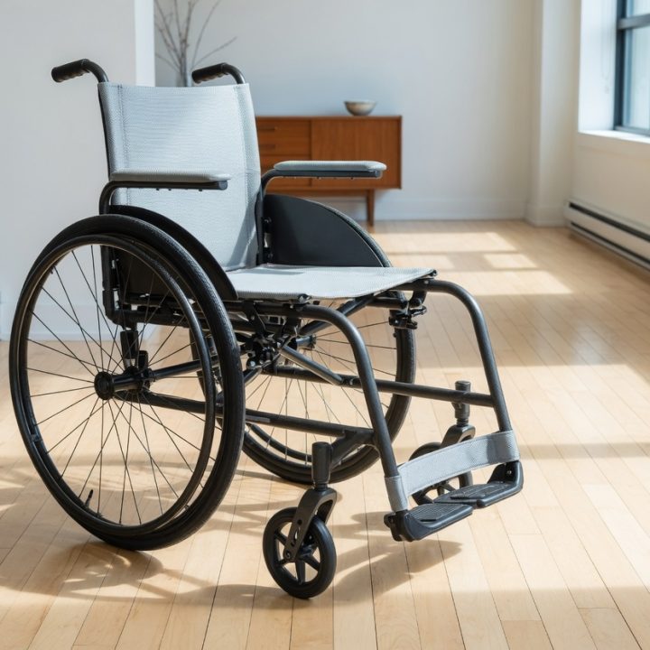 Photograph of this type of wheelchair. Your configured chair may differ.