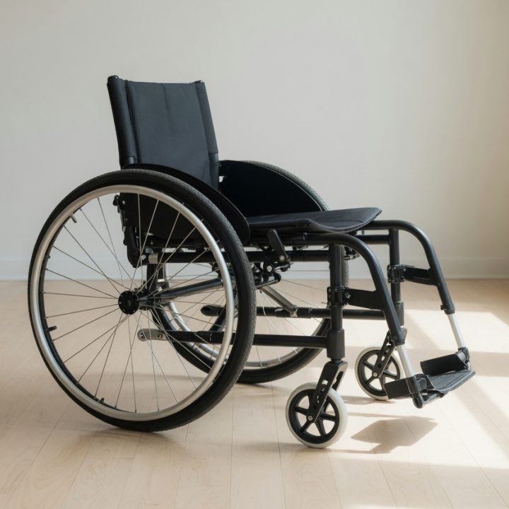 Photograph of this type of wheelchair. Your configured chair may differ.